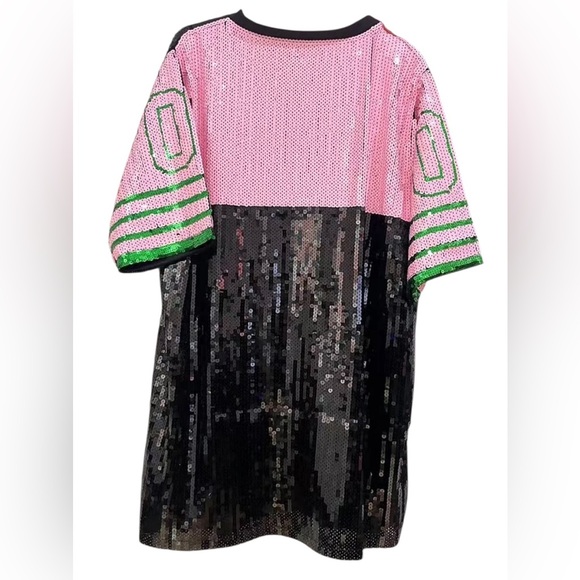 Pink and Green Sequin Jersey - Picture 2 of 2